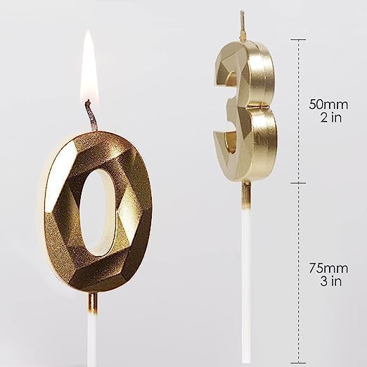 Yiran 35th Birthday Candles, Number 35 Candle, Gold Candles, Birthday Cake Candle, Happy Birthday Candle, Cake Candles, Cake Decorations for Birthday Party, Wedding, - Image 2