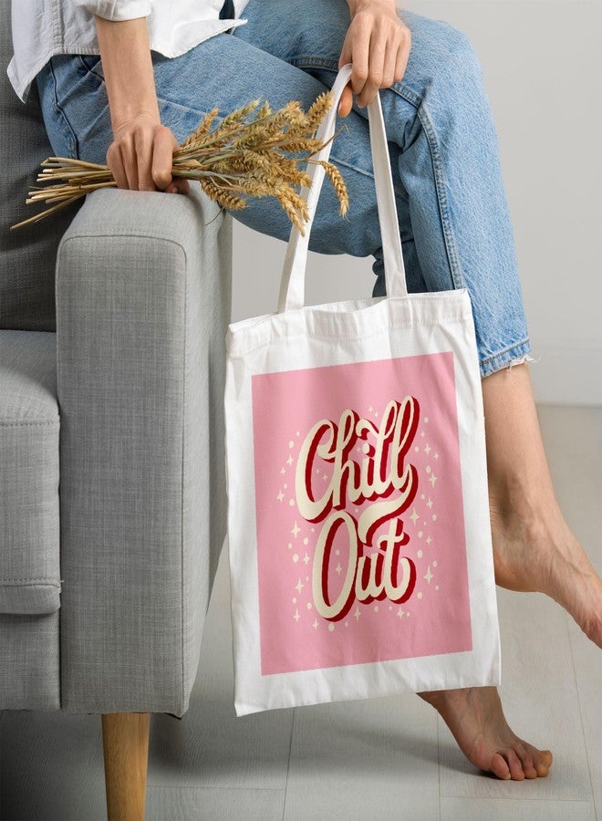 ARTBUG Tote Bag for Women with zip, Aesthetic Canvas tote bag for college girls, office, stylish and reusable - Chill out - D No - 180 - Image 2