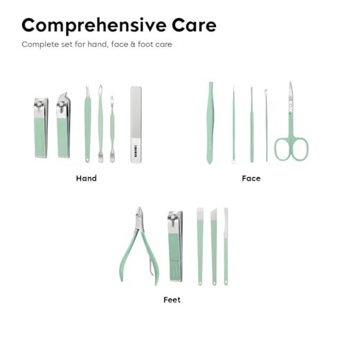 Multibrite Manicure Set Nail Clipper Kit - 16 Pieces Stainless Steel Manicure Kit, Nail Care Tools for Hand & Feet, Nail Clippers Pedicure Professional Grooming Kits for Facial, Hand & Foot Care - Image 5