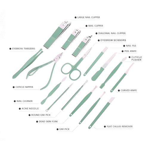 Multibrite Manicure Set Nail Clipper Kit - 16 Pieces Stainless Steel Manicure Kit, Nail Care Tools for Hand & Feet, Nail Clippers Pedicure Professional Grooming Kits for Facial, Hand & Foot Care - Image 4