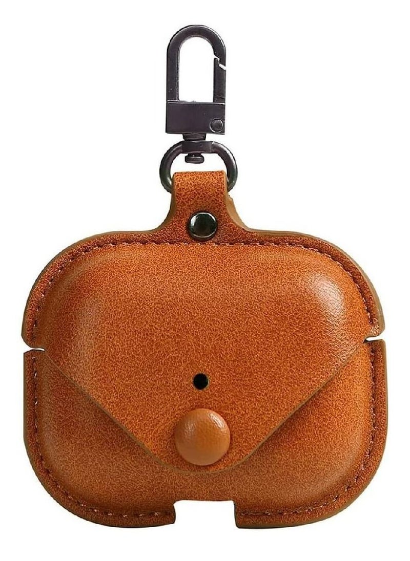 GENNEXT - AirPods 3rd Generation Case (2021), Leather Protective Case Skin Cover with Keychain and Lock for Apple Airpods 3 Case Women Men (Brown) - Image 1