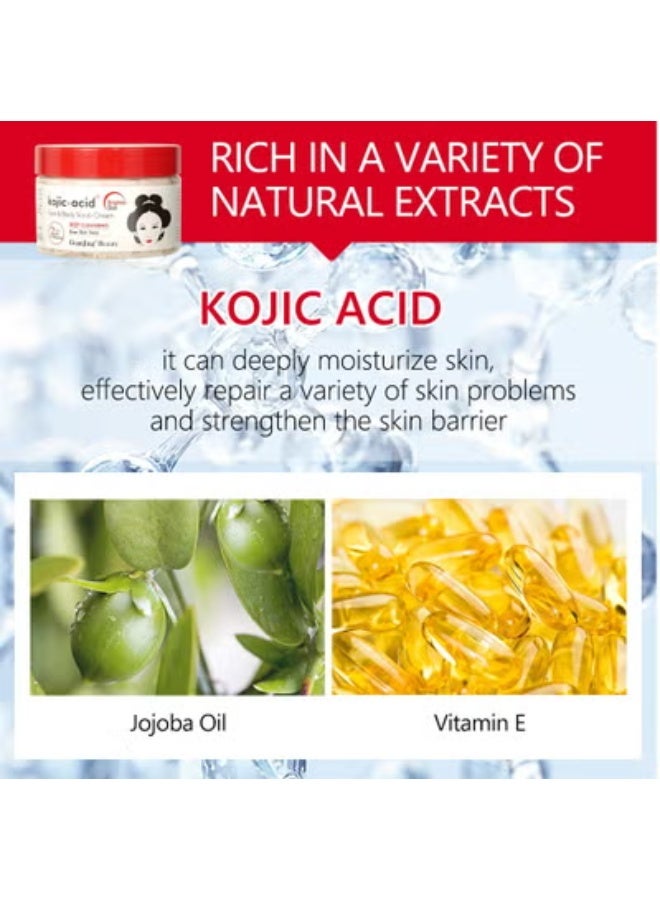 GUANJING Kojic Acid Face Body Scrub Cream Beep Cleansing Even Skin Tone - Image 5