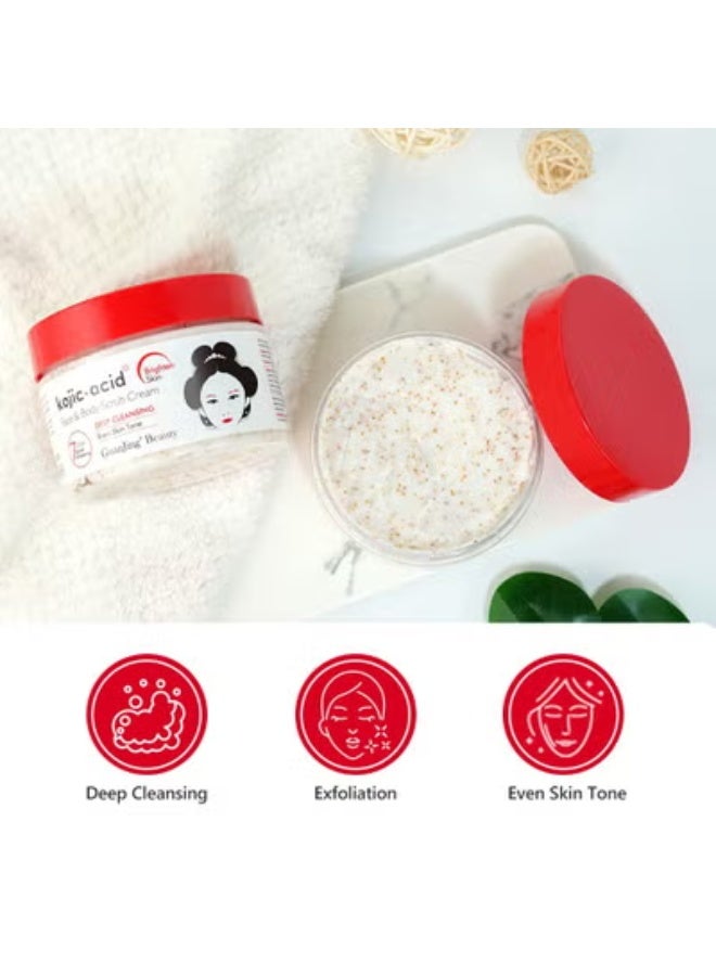 GUANJING Kojic Acid Face Body Scrub Cream Beep Cleansing Even Skin Tone - Image 4