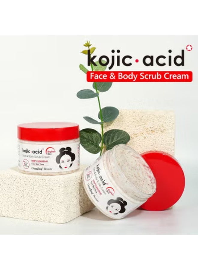 GUANJING Kojic Acid Face Body Scrub Cream Beep Cleansing Even Skin Tone - Image 3