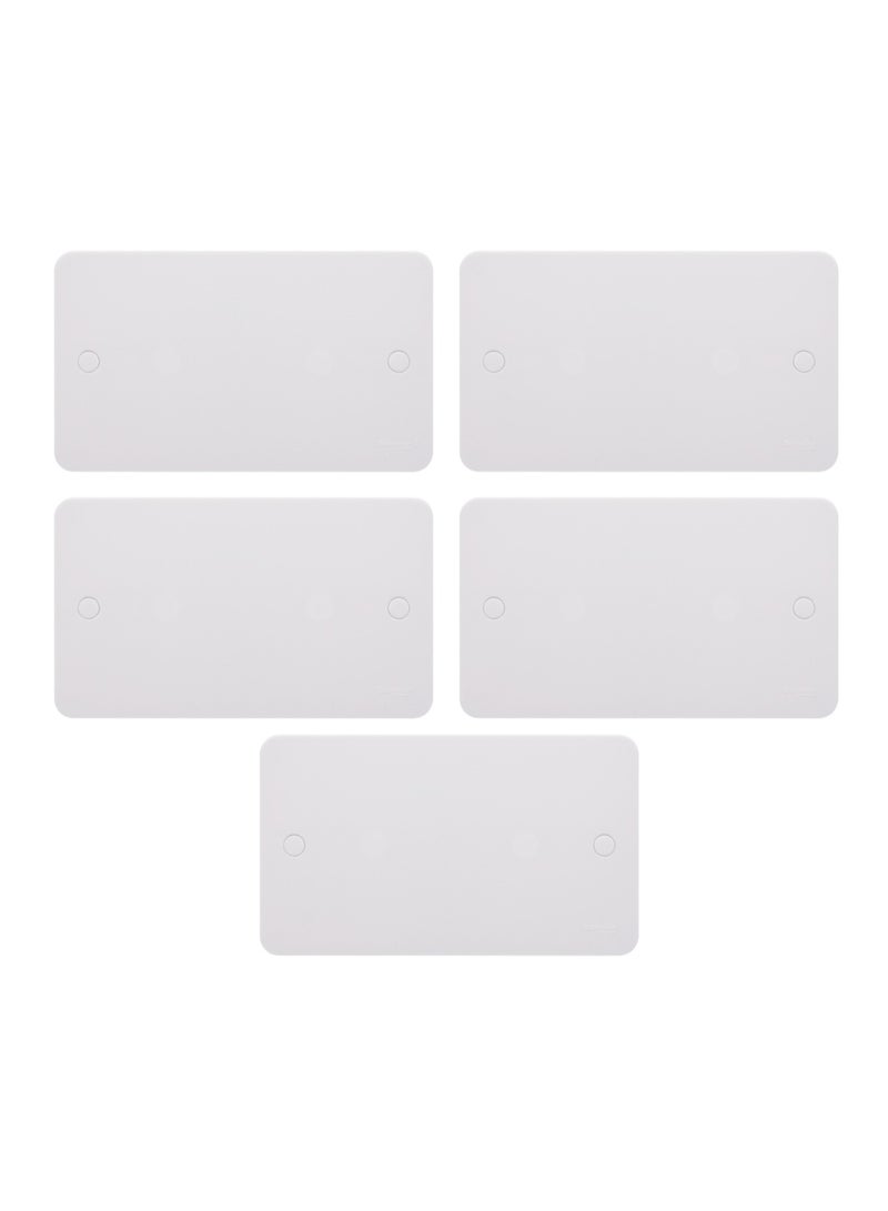 Schneider Electric Lisse - White moulded - blank plate - 2 gangs - matt white - GGBL8020S - Pack of 5