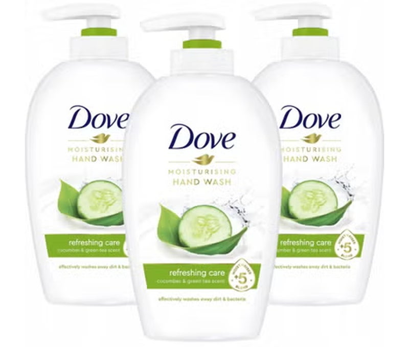 دوف غسول اليدين المنعش بالخيار والشاي الأخضر 3 × 250 مل - Image 1