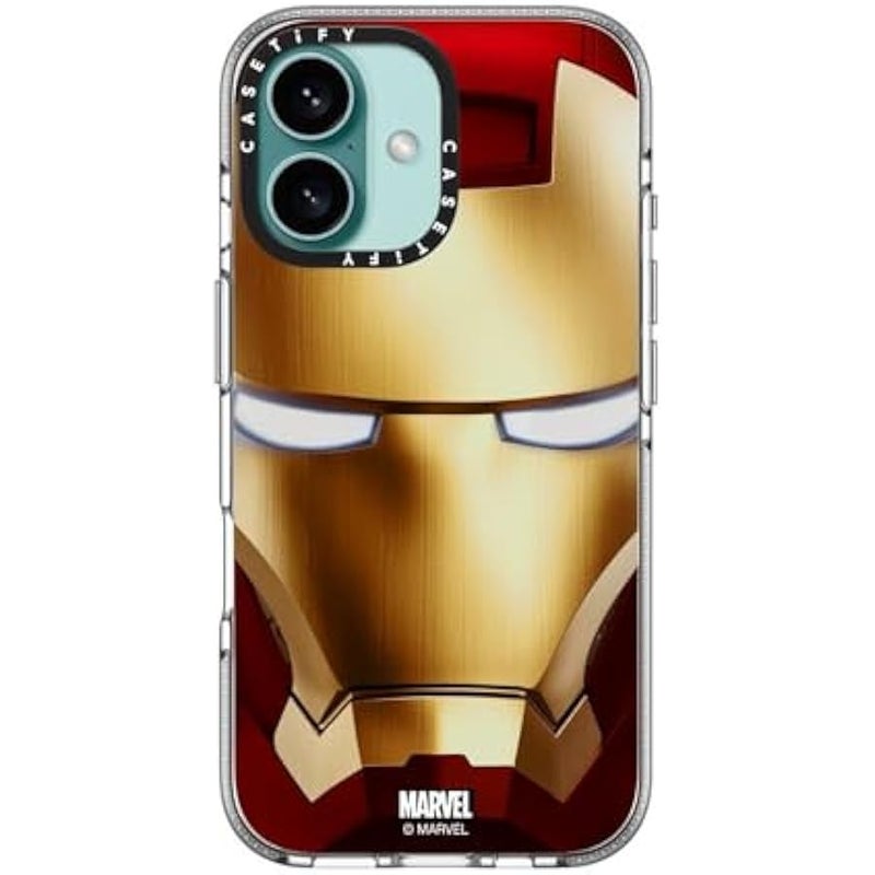 Casetify Clear iPhone 16 Case 【Iron Man Co-Lab/Not Yellowing / 6.6ft Drop Protection/Compatible with Magsafe】 - Iron Man Hero Mask - Clear - Image 4