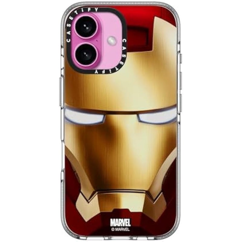 Casetify Clear iPhone 16 Case 【Iron Man Co-Lab/Not Yellowing / 6.6ft Drop Protection/Compatible with Magsafe】 - Iron Man Hero Mask - Clear - Image 2