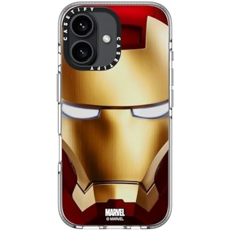 Casetify Clear iPhone 16 Case 【Iron Man Co-Lab/Not Yellowing / 6.6ft Drop Protection/Compatible with Magsafe】 - Iron Man Hero Mask - Clear - Image 5