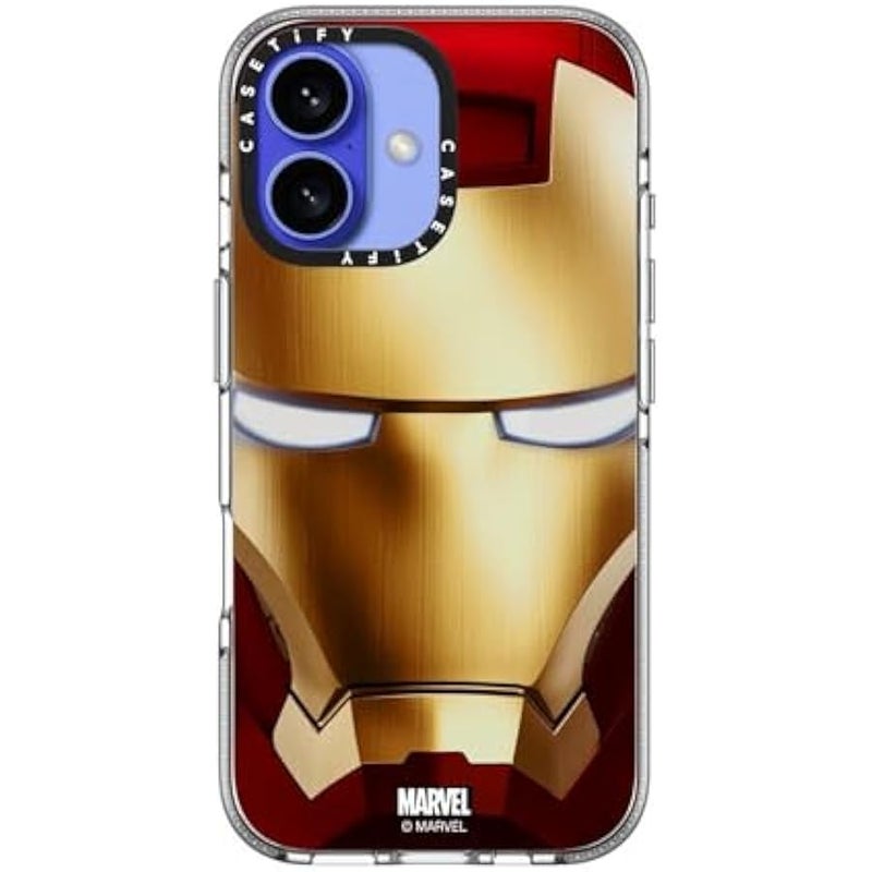 Casetify Clear iPhone 16 Case 【Iron Man Co-Lab/Not Yellowing / 6.6ft Drop Protection/Compatible with Magsafe】 - Iron Man Hero Mask - Clear - Image 3