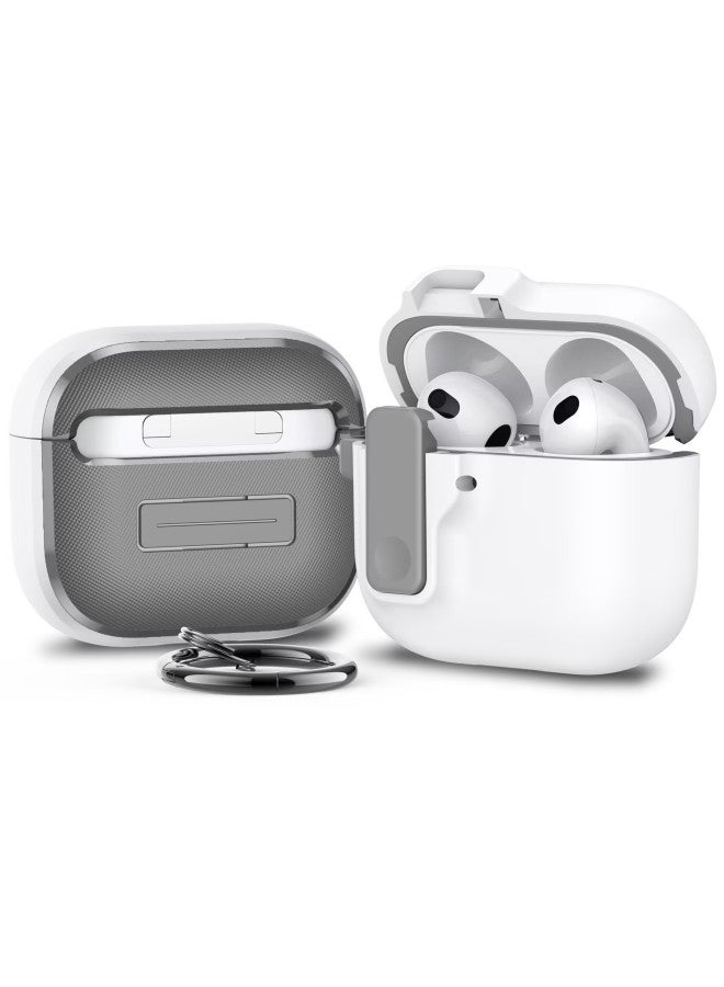 Loquat 【93000 People Collection】 Lock Snap Cover For AirPods4 Earphone Set Pro2 Earphone-Color:White Snap-on-Model:AirPods3` - Image 1