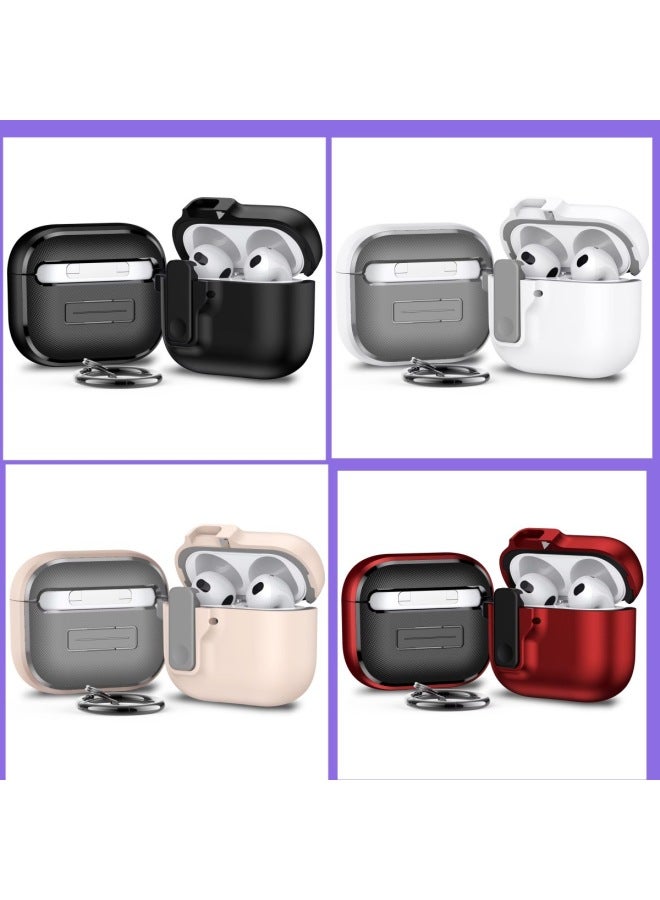 Loquat 【93000 People Collection】 Lock Snap Cover For AirPods4 Earphone Set Pro2 Earphone-Color:White Snap-on-Model:AirPods3` - Image 2