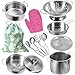KEJIH Cookware Pots and Pans Play Set with Cooking Mini StainlessSteel Kitchen Cooking Utensils ToysPretend Toys for Kids EducationalDevelopment Toy Kitchen Playset Accessories for Kids - Image 3