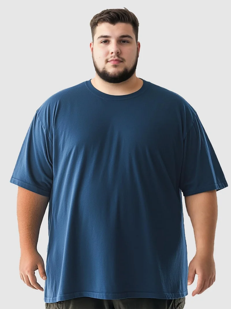 نوبيرو Plus Size Oversized Fit Cotton T-Shirt for Men