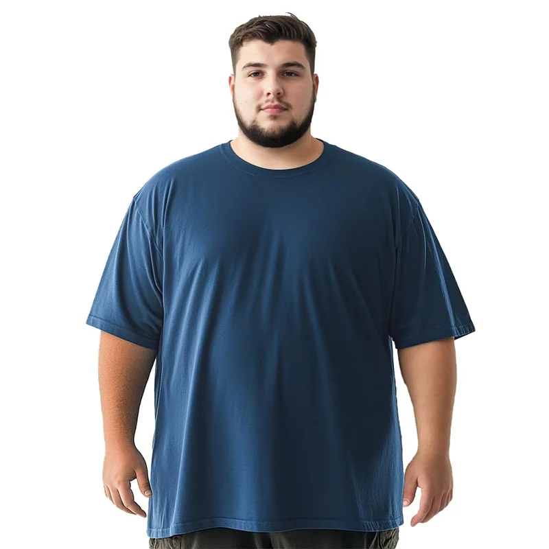 نوبيرو Plus Size Oversized Fit Cotton T-Shirt for Men
