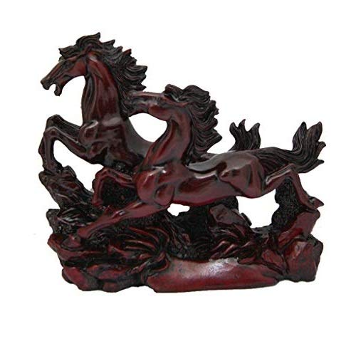 RIPE INDIA ® Two Running Victory Horses for Feng Shui and Vastu (Cherry Red, L X H X W : 14 cm x 10 cm x 4 cm), Other - Image 2
