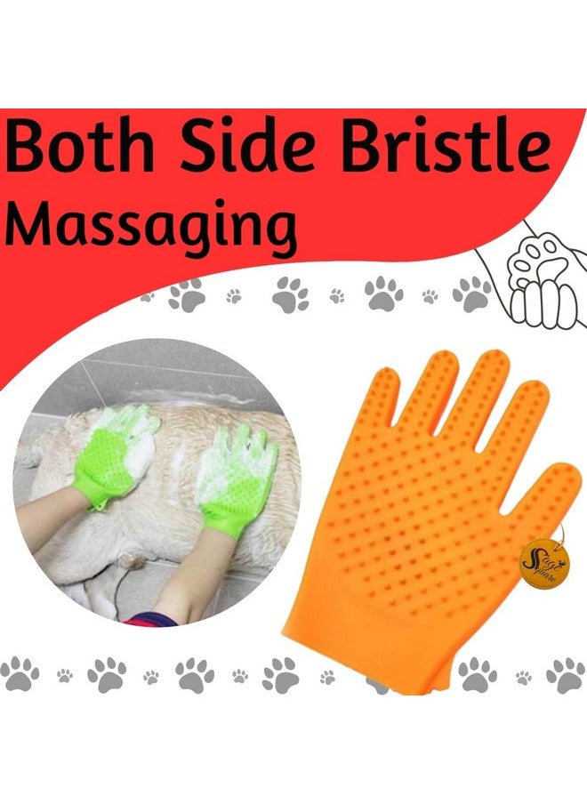 Sage Square Pet Grooming Gloves, Dog Washing Gloves With High-Density Teeth, Heat Resistant Silicone Cat Hair Remover With Enhanced Five Finger Design, Bathing And Massaging For Dogs And Cats  - Image 2