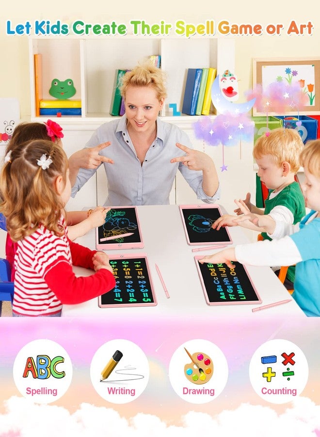 FLUESTON LCD Writing Tablet, 10 Inch Doodle Board Toys Gifts for 3-8 Year Old Girls Boys, Colorful Electronic Board Drawing Pad for Toddler Easter Basket Stuffer for Kids, Educational Travel Toy - Image 3