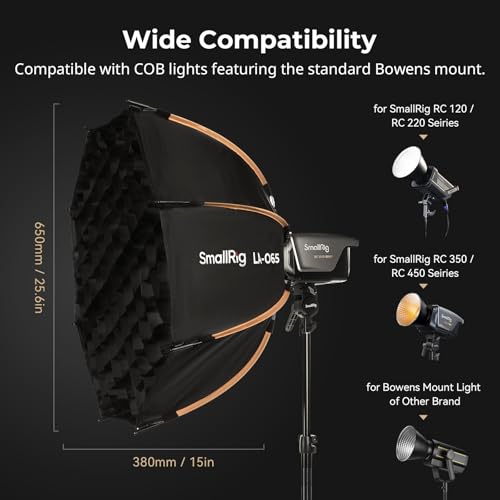 SmallRig LA-O65 Octagonal Softbox, 65cm/25.6in Quick Release Softbox with Carrying Bag, for Bowens Mount COB Lights for SmallRig for Neewer for Aputure for Godox - Image 2