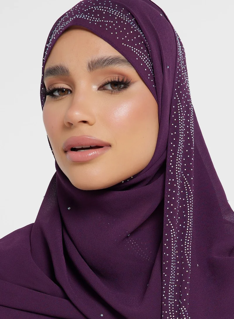 Khizana Sequin Edge Long Hijab Scarf