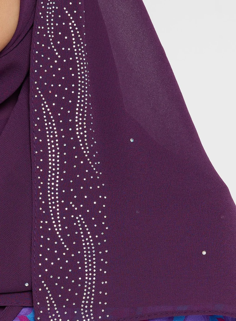 Khizana Sequin Edge Long Hijab Scarf