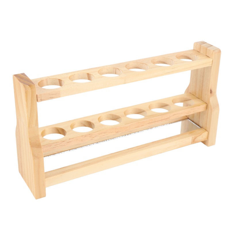 Wooden Test Tube Rack: 26mm Heat Resistant Sturdy Wood - Versatile Multi Functional Storage Test Tube Holder for Laboratory Science Experiments Craft Work Space - Image 2