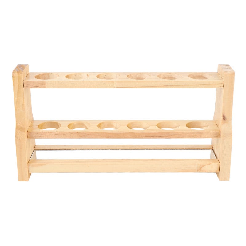 Wooden Test Tube Rack: 26mm Heat Resistant Sturdy Wood - Versatile Multi Functional Storage Test Tube Holder for Laboratory Science Experiments Craft Work Space - Image 1