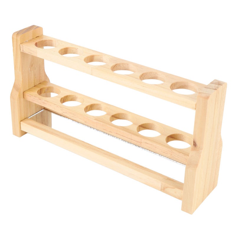 Wooden Test Tube Rack: 26mm Heat Resistant Sturdy Wood - Versatile Multi Functional Storage Test Tube Holder for Laboratory Science Experiments Craft Work Space - Image 5
