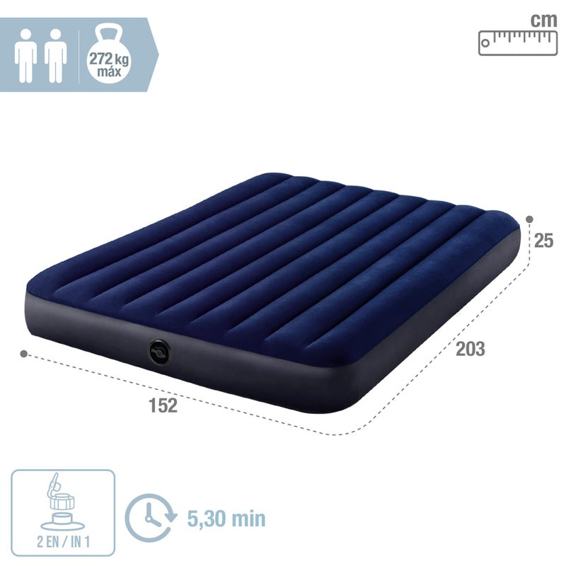 Intex Dura-Beam Standard Classic Downy Air Bed, 64765, 1.52m x 2.03 x 25 cm - Image 4