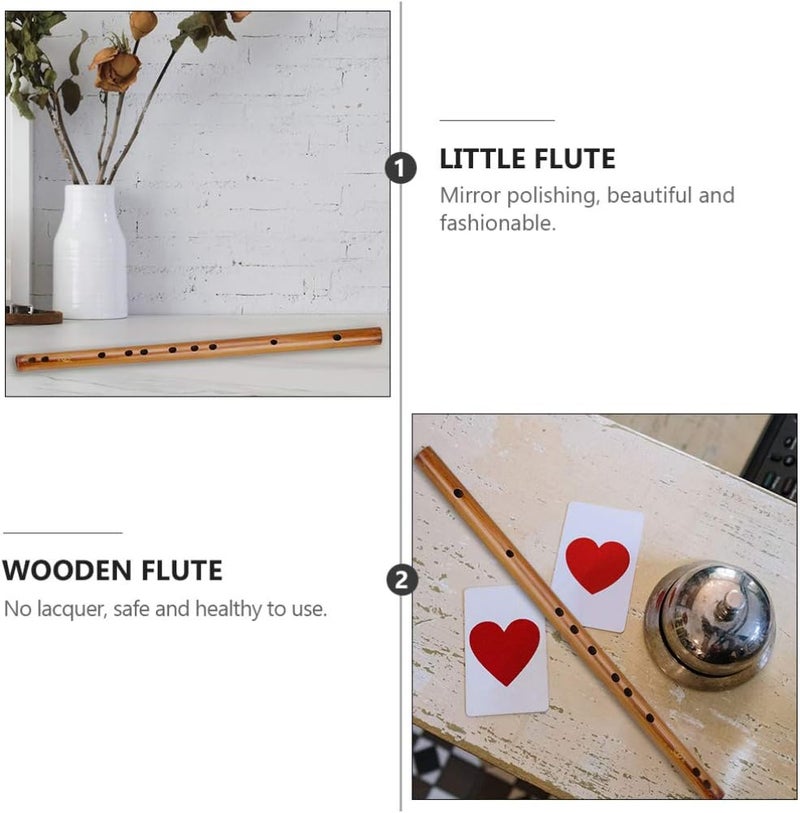 comfrt Wooden Bamboo Flute Indian Chinese Dizi Piccolo Flute Traditional Woodwind Musical Instrument with Bag for Beginner Professional Performance G Key 36CM - Image 5