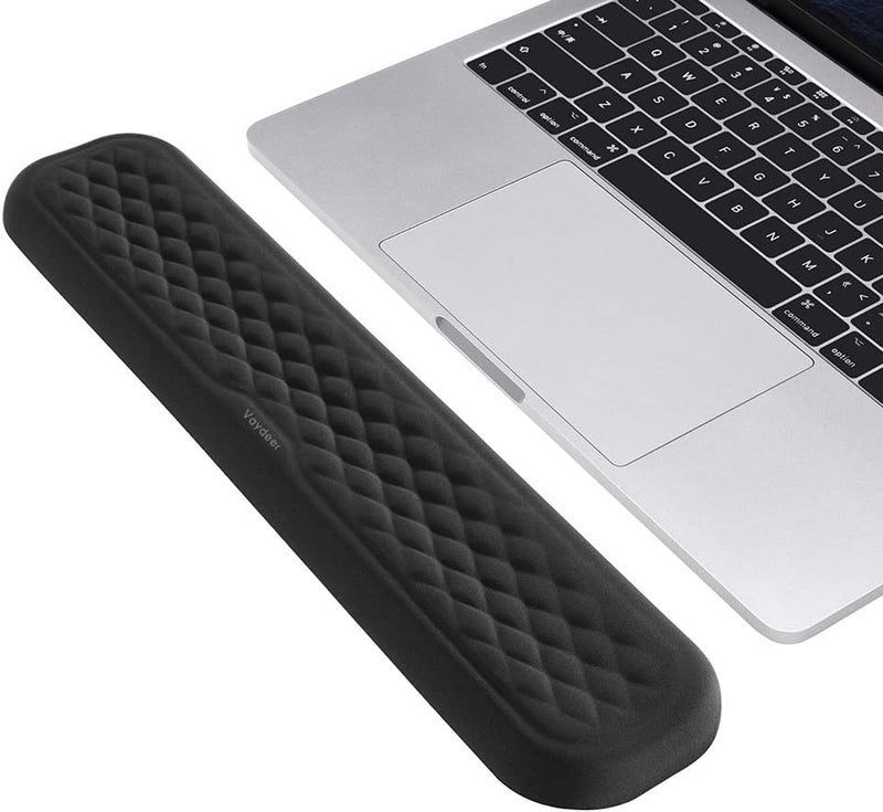 Vaydeer 6075 Keyboard Wrist Rest Memory Foam Hand Rest Support Pad Padded for Office Computer Laptop Mac Typing and Wrist Pain Relief and Repair1417inchBlack - Image 1