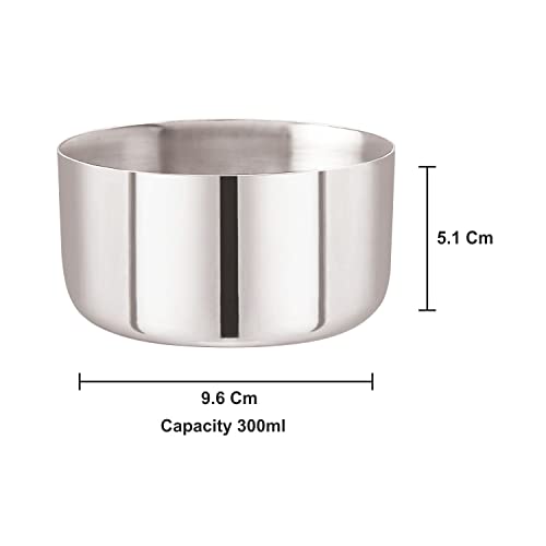 neelam Stainless Steel 6.5, 22 Gauge Sadi 300 ml Vati, Dinner Bowl Katori Serving Vati, Durable Quality, Elegant, Perfect for Serving Snacks, Desserts, and Condiments,Sliver - Image 2