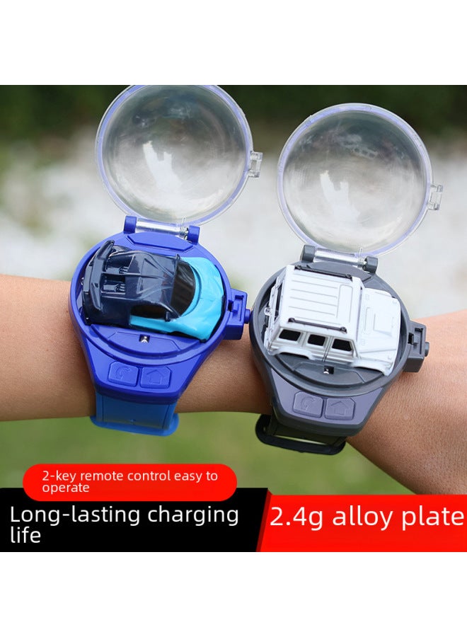 Mini Children's Watch Remote Control Car 2.4G Infrared Alloy Remote Control Car Toy English Outfit-Color:Upgrade Lighting Edition [2.4g Alloy] Pink Cloth Plus  - Image 4