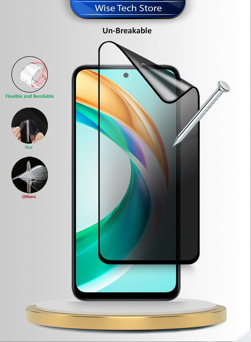 دبليو تيك حامي شاشة Honor X6b 5G 2025 فائق الجودة نانو سيراميك للخصوصية مع تغطية كاملة ولصق كامل، مطفي ومرن (MSCNMP) - شفاف/أسود - Image 3