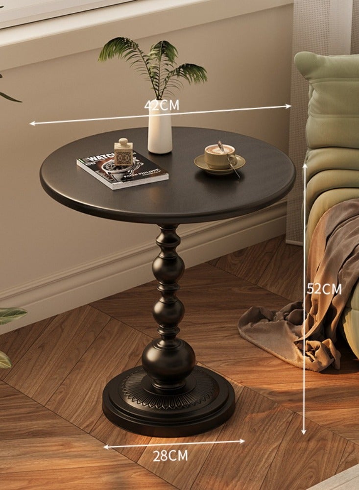 Generic Vintage Round Coffee Table - Roman Pillar Metal Side Table for Living Room, Sofa - Black End Table - 42x52cm - Household Decor  - Image 3