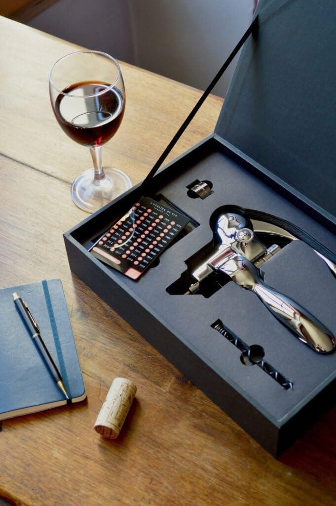 L'Atelier du Vin – Oeno Box Sommelier – Lever Corkscrew - Wine Bottle Ring Drip Stopper - Vintage Pocket guide - Food and wine pairing guide - All you need for tasting - Image 4