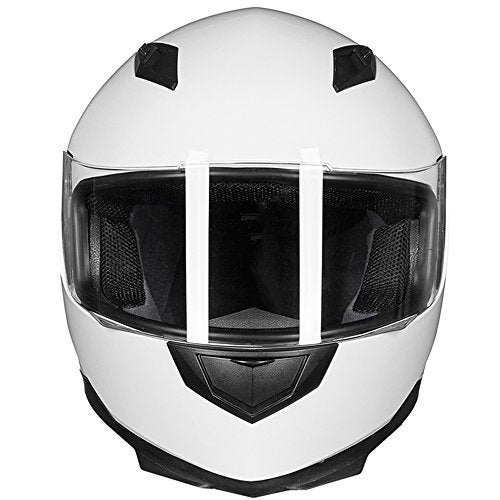 ILM Full Face Motorcycle Street Bike Helmet with Removable Winter Neck Scarf + 2 Visors DOT Model-JK313 (L, White) - Image 2