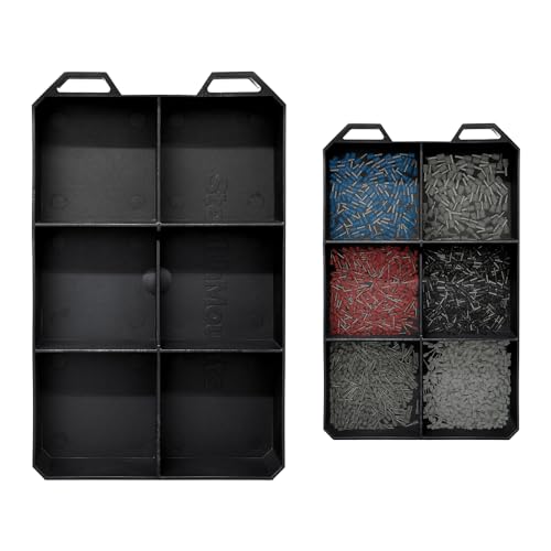StealthMounts Six PacTray | 6-Compartment ABS Tool Tray Compatible with Milwaukee PACKOUT | Organiser for Tools, Nuts, Bolts & Small Parts | Workshop, Garage & Van Storage | Made in the UK - Image 1