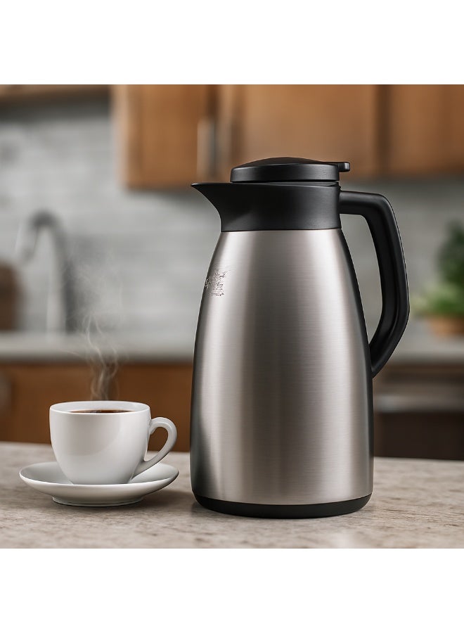 باصرة ترمس شاي وقهوة ستانلس ستيل فاخر من باصرة – 1.9 لتر - Image 1