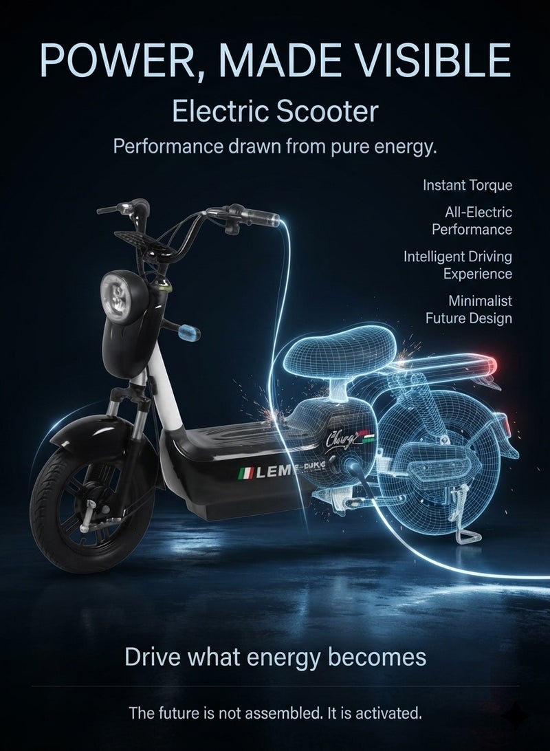 High-Performance 48V 400W Dual-Seat Urban Electric Scooter & Moped – Max Speed 45 KM/H, 35 KM Range, 150KG Heavy-Duty Weight Load, Smart Amber Lighting & Ergonomic Comfort Design - Image 4