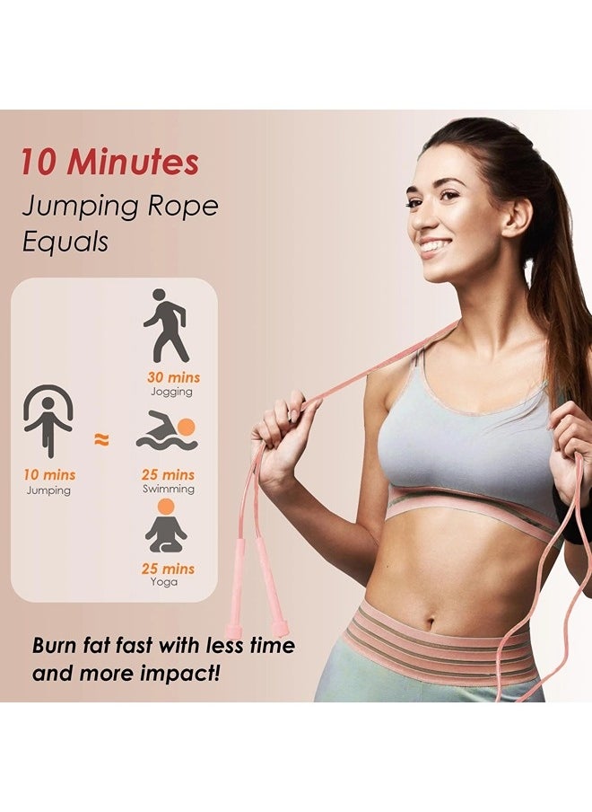 ShebSheb 2 Pack Jump Rope for Fitness, Speed Rope Skipping Rope for Men, Kids and Women, Jumping Rope for Workout, Tangle-Free PVC Long Jump Rope Set, Adjustable Exercise Jumping Rope for Adult  - Image 3