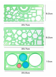 Generic 7-Piece Clear Drawing Ruler Set, Circle Stencil, Children's Drawing Stencil, Plastic Circles Geometric Template, Ruler Stencil Measuring Tool, Geometric Drawings Templates for Architecture, Office, Studying, Designing and Building  - Image 2