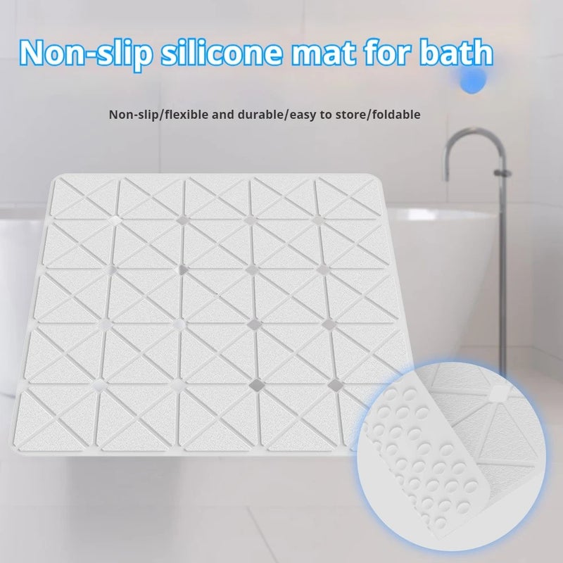 Y&D Non-Slip Silicone Bath Mat - Eco-Friendly Quick Drying Shower Mat with Strong Suction Cups for Bathroom Safety & Comfort - Image 3