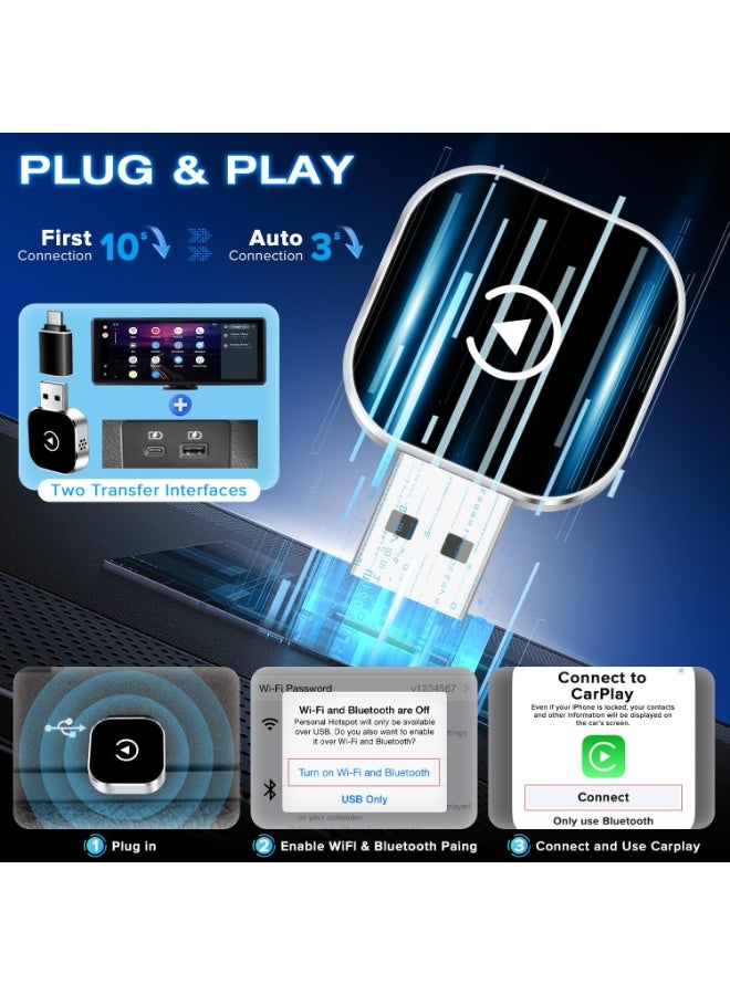 محول CarPlay وAndroid Auto لاسلكي 2 في 1 – إصدار 2025 – يحافظ على تحكم السيارة الأصلي – توصيل مباشر وسهل - Image 3