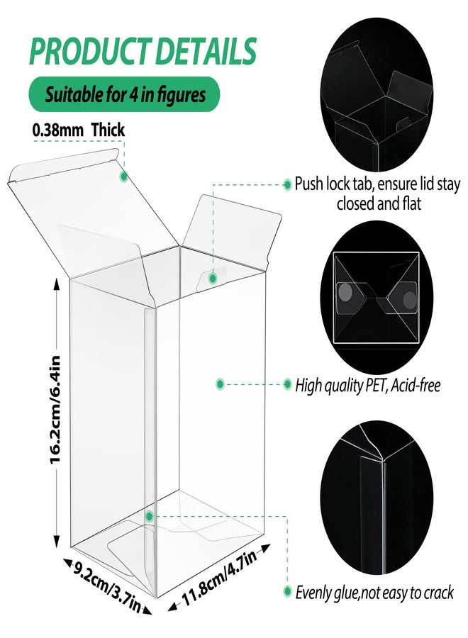 CreGear 6 Pack Protectors Case Apply for Funko- 4" Inch-Pop Vinyl Figures, 0.38mm Crystal Clear Protector, Plastic Protector Cases, Heavy Duty Display Box with Protective Film & Locking Tab - Image 4