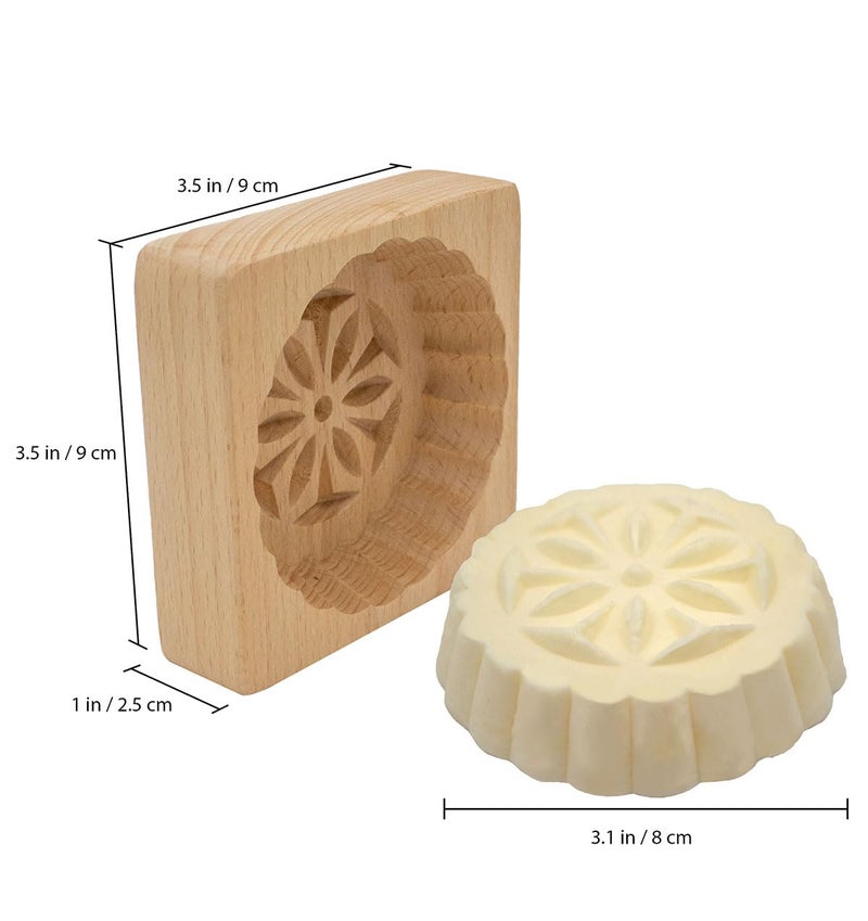 Pol & Art Polart, Flower Butter Mold - Polish Decorative Flower Wooden Molds for Dairy Making Supplies, Homemade Butter Shaper and Wood Kitchen Accessory - Table Decorations at Occasions, Party, & Celebrations - Image 2