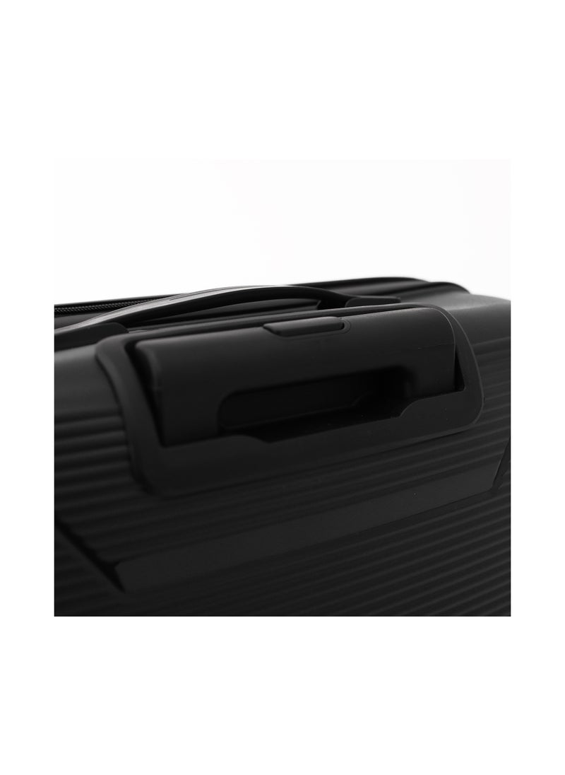 MELIFE - Durable PP Hard Shell Luggage Trolley Bag 3 Pieces Set,Black (S-20,M-24,L-28 Inch) - Image 1