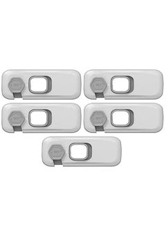 KASTWAVE 5 pcs Baby Proofing Safety Lock Child Safety Cabinet Latches U Shaped Baby Safety Latches for Furniture Kitchen Toilet Seats Light Grey Lock Window Lock Kids  - Image 1