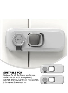 KASTWAVE 5 pcs Baby Proofing Safety Lock Child Safety Cabinet Latches U Shaped Baby Safety Latches for Furniture Kitchen Toilet Seats Light Grey Lock Window Lock Kids  - Image 2