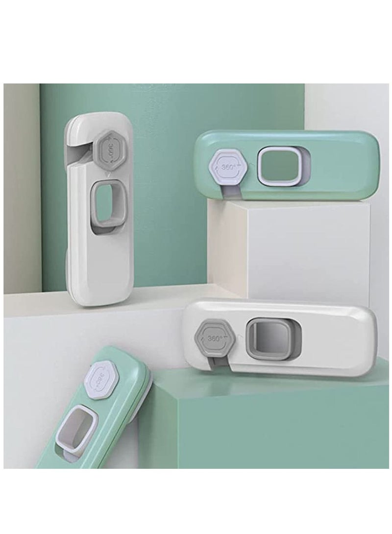 KASTWAVE 5 pcs Baby Proofing Safety Lock Child Safety Cabinet Latches U Shaped Baby Safety Latches for Furniture Kitchen Toilet Seats Light Grey Lock Window Lock Kids - Image 5